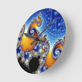 Mandelbrot Blue Double Spiral Fractal Ronde Klok (Hoek)