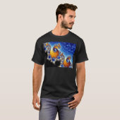 Mandelbrot Blue Double Spiral Fractal T-shirt (Voorkant volledig)