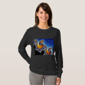 Mandelbrot Blue Double Spiral Fractal T-shirt (Voorkant volledig)
