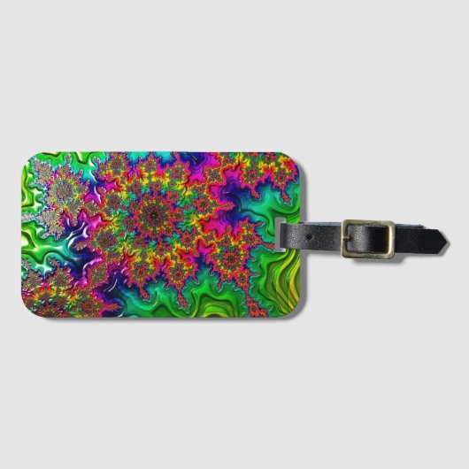 Mandelbrot Color Explosion Bagagelabel (Voorkant (horizontaal))