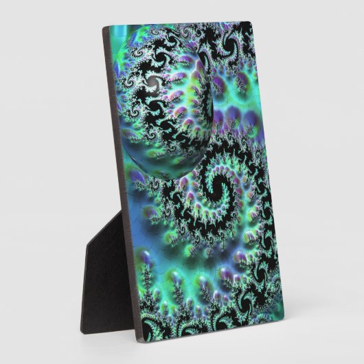 Mandelbrot Discovery met Sphere Tabletop Plaque Fotoplaat (Zijkant)