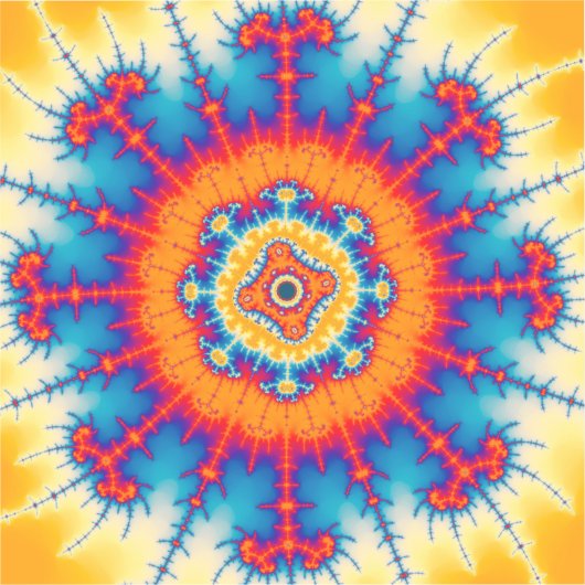 Mandelbrot Flower Burst Sticker (Voorkant)