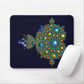 Mandelbrot Fractal Apollonian Sphere Blue Gold Muismat (Met muis)