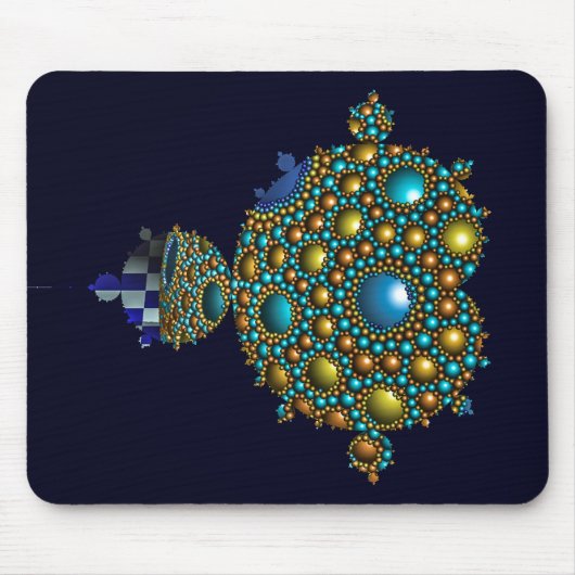 Mandelbrot Fractal Apollonian Sphere Blue Gold Muismat (Voorkant)