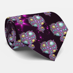 Mandelbrot Fractal Apollonian Sphere Paarse Gold Stropdas