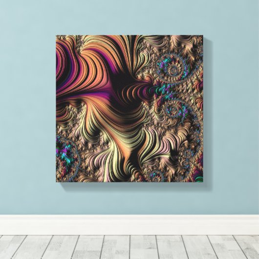 Mandelbrot fractal canvas afdruk (Insitu (Houten vloer))