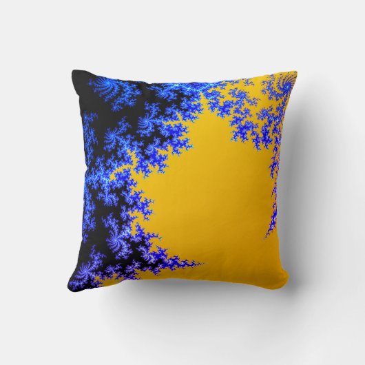 Mandelbrot Fractal Goud Blauw Twee Kussen (Achterkant)