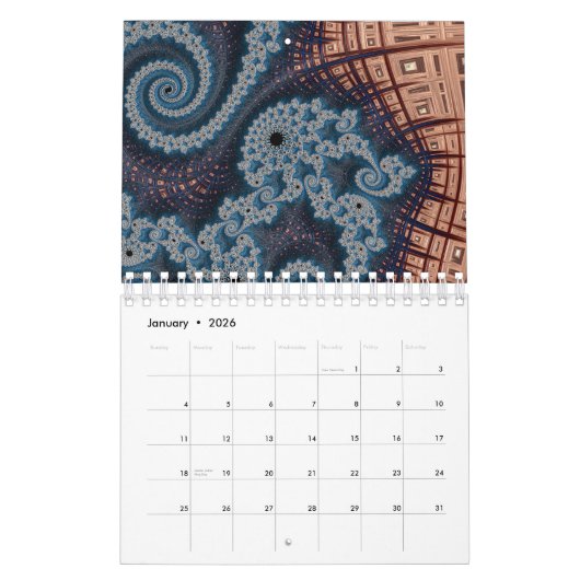 Mandelbrot fractal kalender (Jan 2026)
