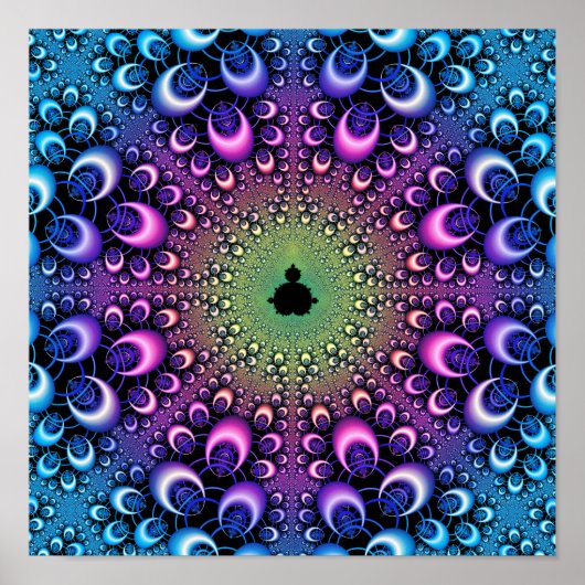 Mandelbrot-fractal met lussen poster (Voorkant)