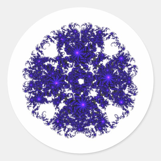 Mandelbrot fractal Paarse cirkel Ronde Sticker (Voorkant)