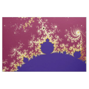 Mandelbrot Fractal rood goud blauw Stof