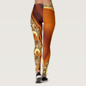 Mandelbrot fractal Sinaasappel Leggings (Achterkant)