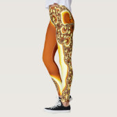 Mandelbrot fractal Sinaasappel Leggings (Links)