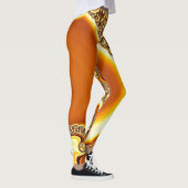 Mandelbrot fractal Sinaasappel Leggings (Rechts)