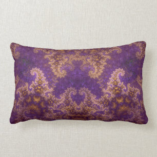 Mandelbrot Fractale Kunst Abstract Paars en Goud Kussen