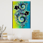 Mandelbrot Fractale Kunst Poster (Keuken)