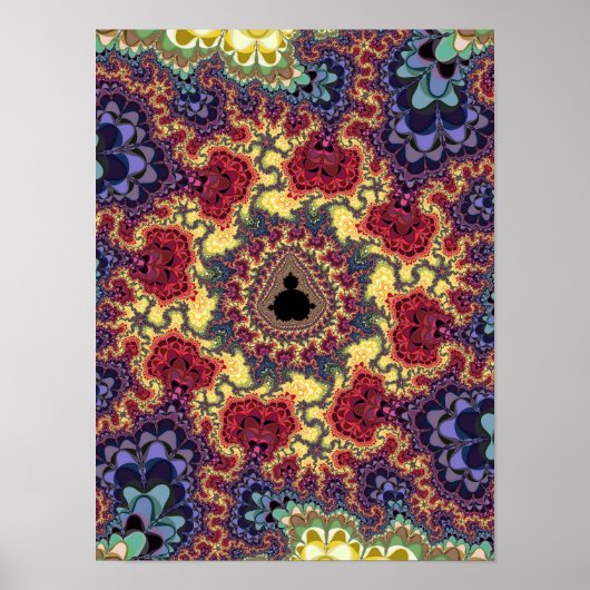 Mandelbrot Fractale Universum Psychedelische Wandt Poster (Voorkant)
