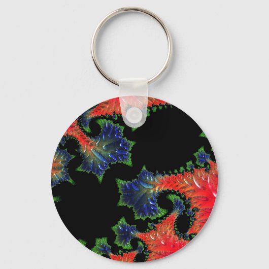 Mandelbrot Garden Button Key Ring Sleutelhanger (Voorkant)