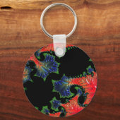 Mandelbrot Garden Button Key Ring Sleutelhanger (Voorkant)