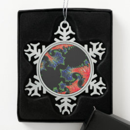 Mandelbrot Garden Pewter Tin Sneeuwvlok Ornament