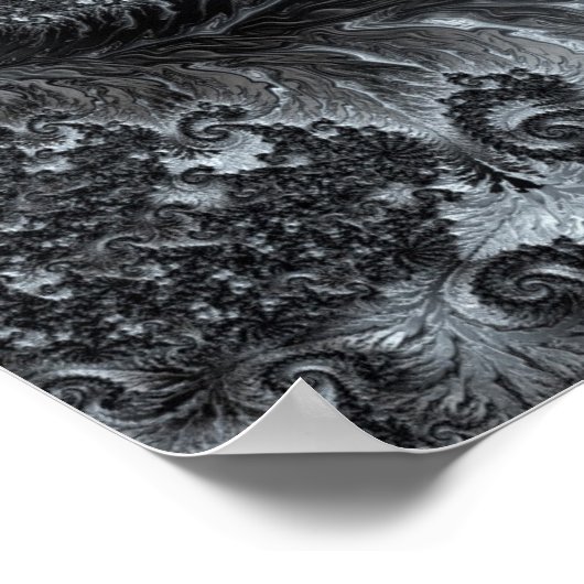 Mandelbrot in Ice Land Modern Fractal Abstract Poster (Hoek)