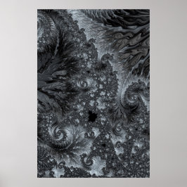 Mandelbrot in Ice Land Modern Fractal Abstract Poster