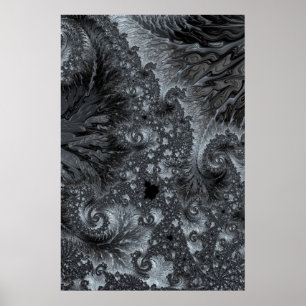 Mandelbrot in Ice Land Modern Fractal Abstract Poster