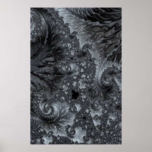 Mandelbrot in Ice Land Modern Fractal Abstract Poster (Voorkant)