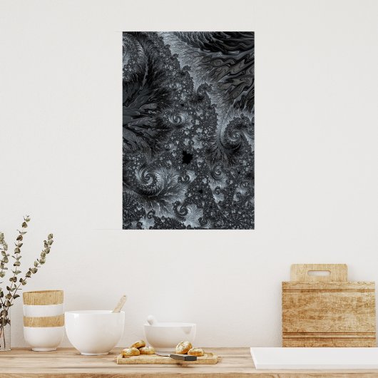Mandelbrot in Ice Land Modern Fractal Abstract Poster (Keuken)