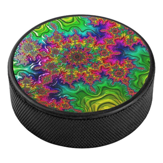 Mandelbrot Kleur Explosie Hockey Puck (3/4)