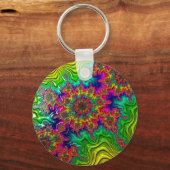 Mandelbrot Kleur Explosie Sleutelring Sleutelhanger (Voorkant)