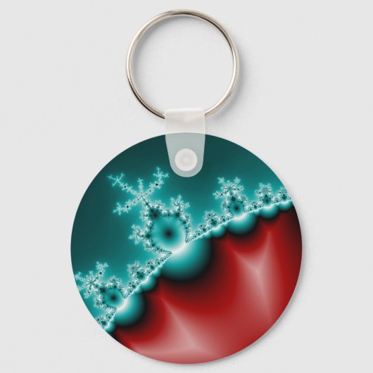 Mandelbrot Red Blue Fractal Sleutelhanger (Voorkant)