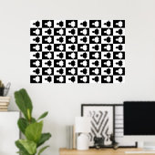 Mandelbrot Schaakbord Poster (Thuiskantoor)