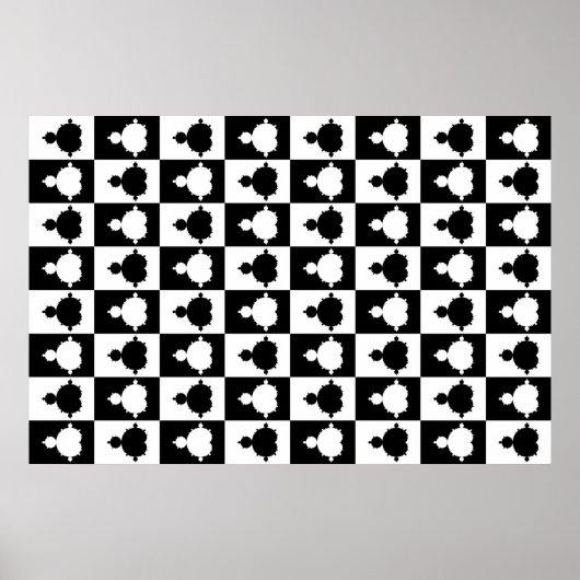 Mandelbrot Schaakbord Poster (Voorkant)
