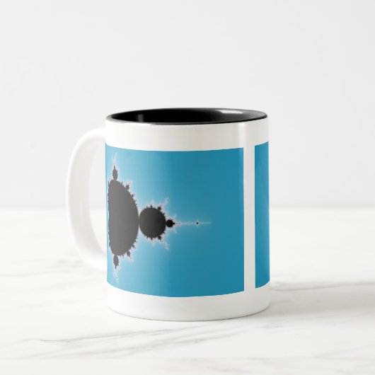 Mandelbrot Set 05 - Fractal Tweekleurige Koffiemok (Voorkant links)