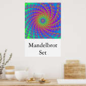 Mandelbrot Set (15-armspiraal) Poster (Keuken)