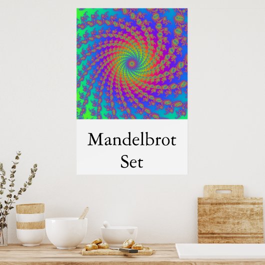 Mandelbrot Set (15-armspiraal) Poster (Keuken)