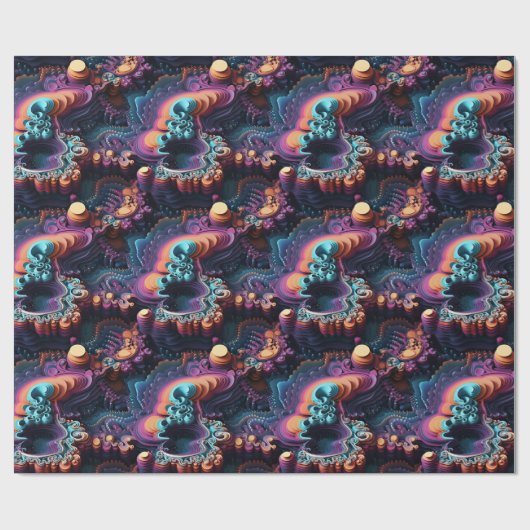 Mandelbrot Set 3D Wrapping papier voor wiskunde li (Vlak)