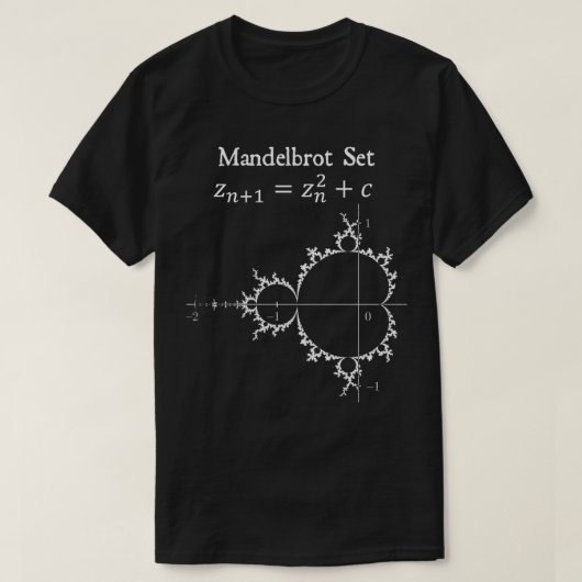 Mandelbrot Set Chaos Vlinder Natuurkunde Wiskunde T-shirt (Design voorkant)