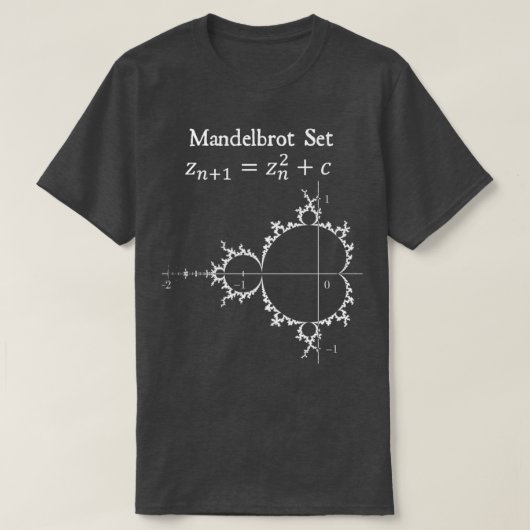 Mandelbrot Set Fractal Chaos Theory Wiskunde Physi T-shirt (Design voorkant)