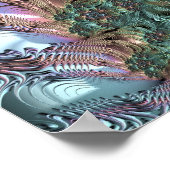 Mandelbrot Set Fractal Digital Art Blauwgroen Gree Poster (Hoek)