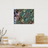 Mandelbrot Set Fractal Digital Art Blauwgroen Gree Poster (Keuken)