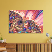 Mandelbrot Set Fractal Digital Art Pink & Gold Canvas Afdruk (Insitu (Woonkamer))
