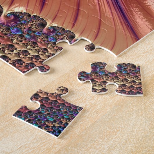 Mandelbrot Set Fractal Digital Art Pink & Gold Legpuzzel (Zijkant)