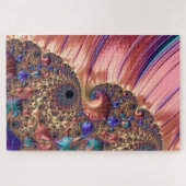 Mandelbrot Set Fractal Digital Art Pink & Gold Legpuzzel (Horizontaal)