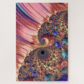 Mandelbrot Set Fractal Digital Art Pink & Gold Legpuzzel (Verticaal)
