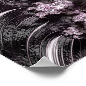 Mandelbrot Set Fractal Digital Art Roze & Black Poster (Hoek)