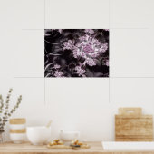 Mandelbrot Set Fractal Digital Art Roze & Black Poster (Keuken)