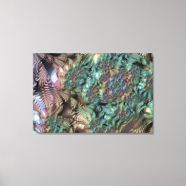 Mandelbrot Set Fractal Digital Art Thee Groen Canvas Afdruk