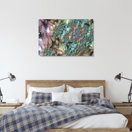 Mandelbrot Set Fractal Digital Art Thee Groen Canvas Afdruk (Insitu (Slaapkamer))
